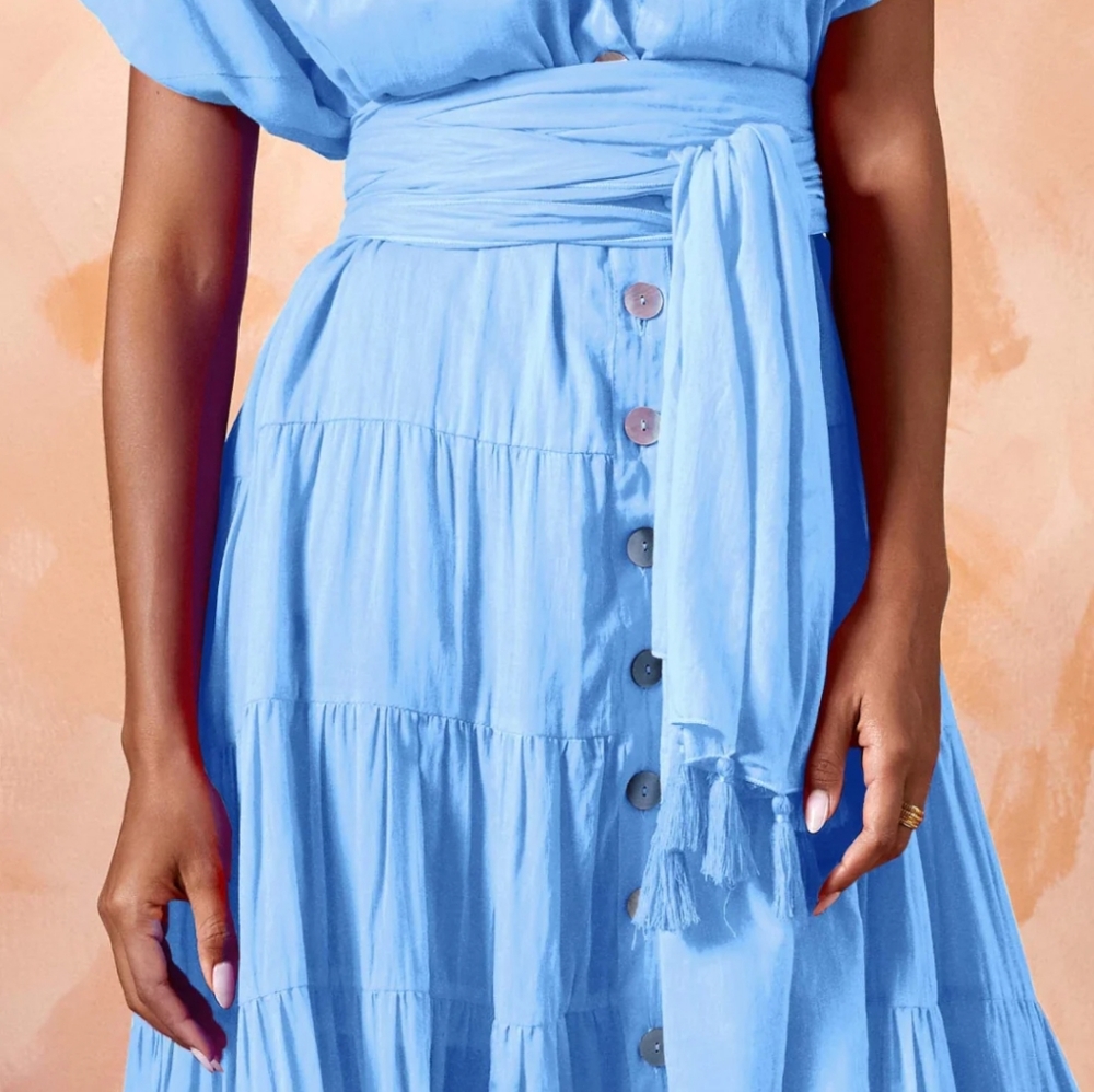 Erika Pena CIELO BLUE Rumba Tassle Belt